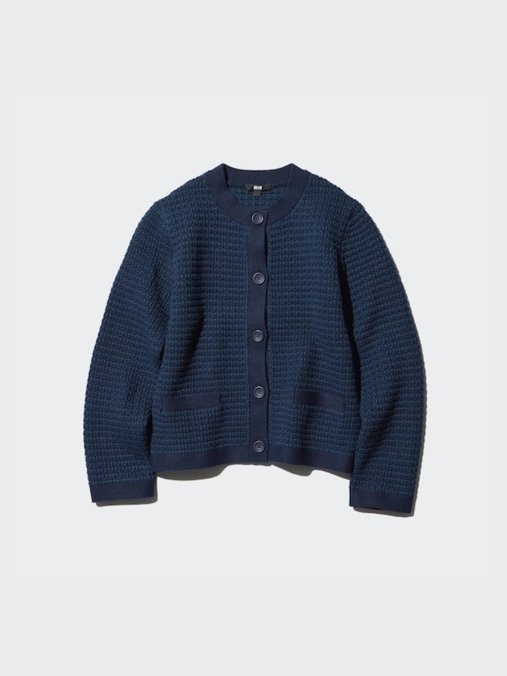 Women’s Navy Textured Knit Short Jacket M